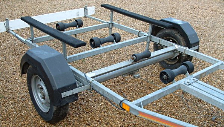 Converted Speedboat Trailer with axle moved